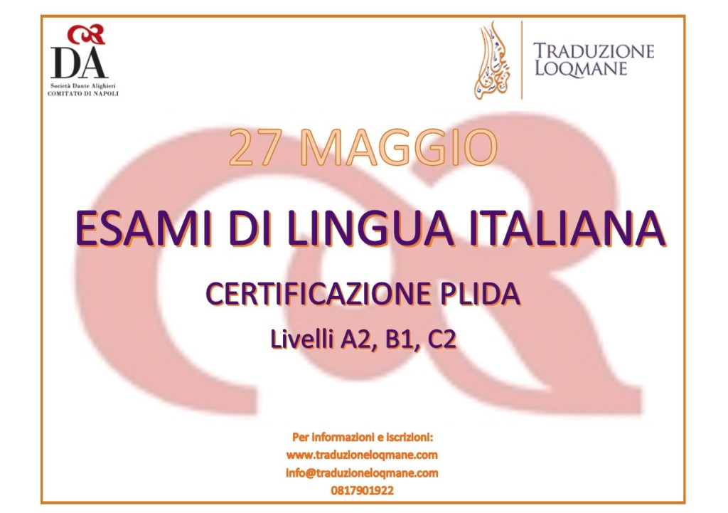 Volantino Esame Lingua Italiana 27 Maggio